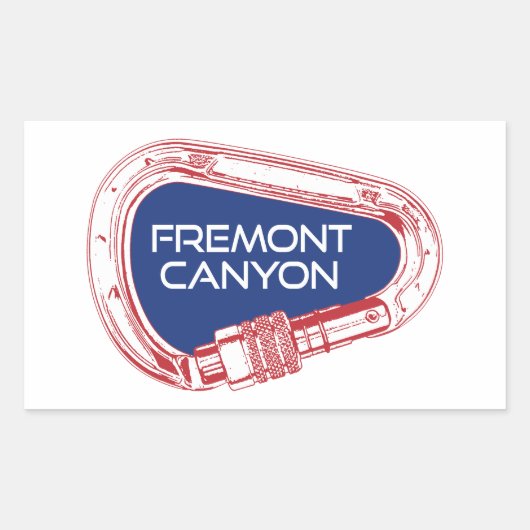 Sticker Rectangulaire Fremont Canyon Wyoming Rock Escalade Carabiner (Devant)