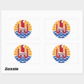 Sticker Rectangulaire French Polynesia Flag, Drapeau Polynésie Française (Feuille)