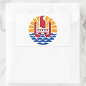 Sticker Rectangulaire French Polynesia Flag, Drapeau Polynésie Française (Sac)