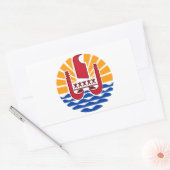 Sticker Rectangulaire French Polynesia Flag, Drapeau Polynésie Française (Enveloppe)