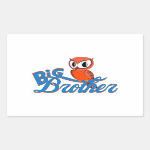 Sticker Rectangulaire Frère de hibou mignon