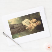 Sticker Rectangulaire Frère et Sœur de William Adolphe Bouguereau (Enveloppe)