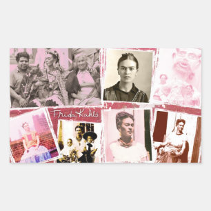 Sticker Rectangulaire Frida Kahlo Photo Montage