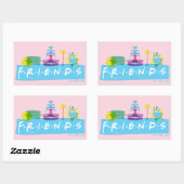 Sticker Rectangulaire FRIENDS™ | Logo avec icônes (Feuille)