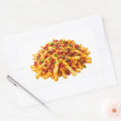 Sticker Rectangulaire Frites Chargées Au Fromage Et Au Bacon (Enveloppe)