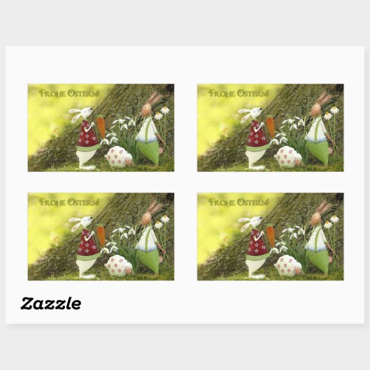 Sticker Rectangulaire Frohe Ostern (Feuille)
