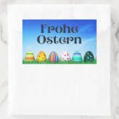 Sticker Rectangulaire Frohe Ostern, Allemand Joyeux Pâques (Sac)