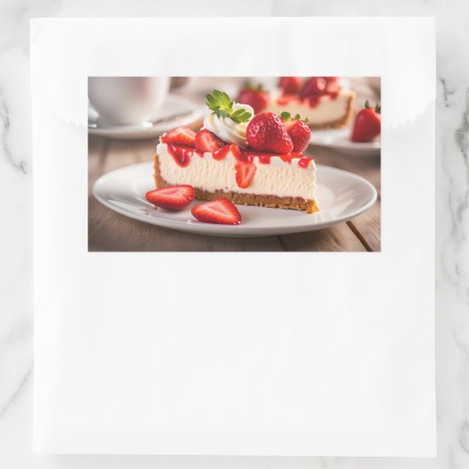 Sticker Rectangulaire Fromage aux fraises (Sac)