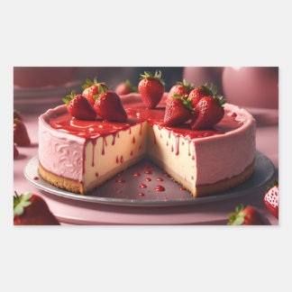 Sticker Rectangulaire Fromage aux fraises