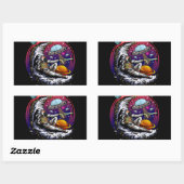 Sticker Rectangulaire Fromage Space Moon (Feuille)