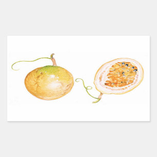 Sticker Rectangulaire Fruit de passion jaune