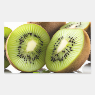 Sticker Rectangulaire Fruit kiwi vert