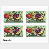 Sticker Rectangulaire Fruits (Feuille)