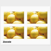 Sticker Rectangulaire Fruits : Citrons (Feuille)