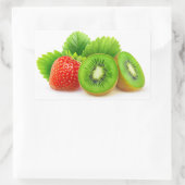 Sticker Rectangulaire Fruits de Kiwi et fraise (Sac)