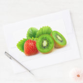 Sticker Rectangulaire Fruits de Kiwi et fraise (Enveloppe)
