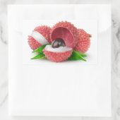Sticker Rectangulaire Fruits de litchee coupés (Sac)
