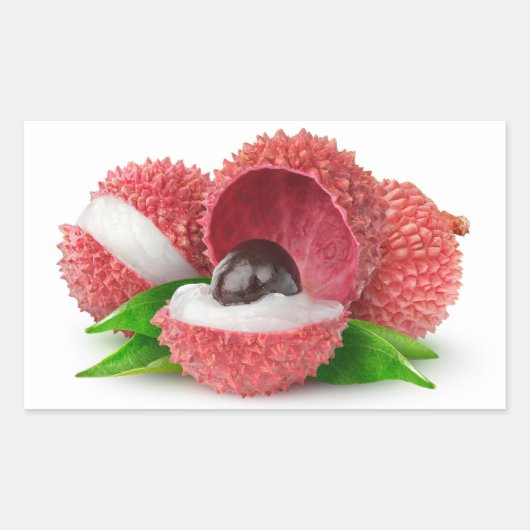 Sticker Rectangulaire Fruits de litchee coupés (Devant)