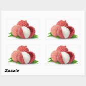 Sticker Rectangulaire Fruits de litchee pelés (Feuille)