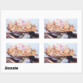STICKER RECTANGULAIRE FRUITS DE SAISON 6 - HARICOTS ET ROSE (Feuille)