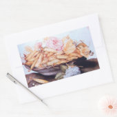 STICKER RECTANGULAIRE FRUITS DE SAISON 6 - HARICOTS ET ROSE (Enveloppe)