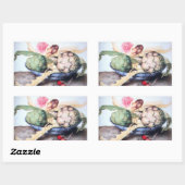 STICKER RECTANGULAIRE FRUITS DE SAISON / ARTICHOKES, ROSE & FRAISES (Feuille)