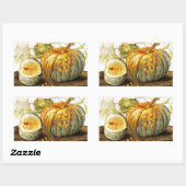 STICKER RECTANGULAIRE FRUITS DE SAISON / CITROUILLE (Feuille)