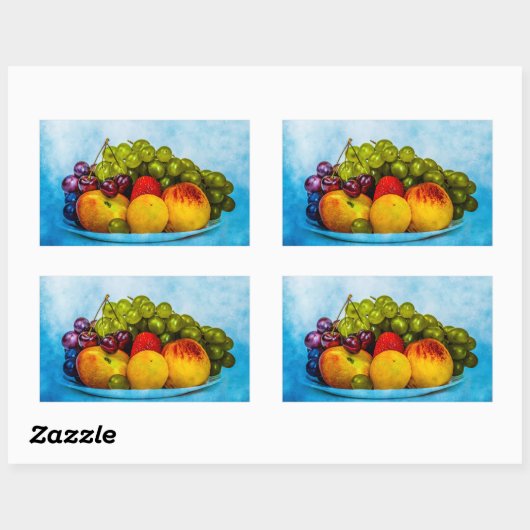 Sticker Rectangulaire Fruits d'été (Feuille)