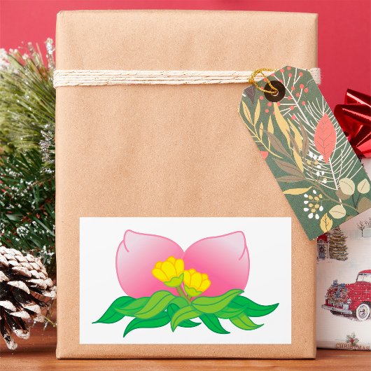 Sticker Rectangulaire Fruits Et Fleurs Orientaux