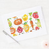 Sticker Rectangulaire Fruits et légumes avec visage (Enveloppe)