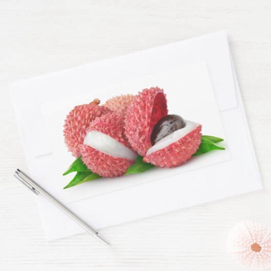 Sticker Rectangulaire Fruits Lychee (Enveloppe)