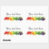 Sticker Rectangulaire Fruits multicolores dans une rangée (Feuille)