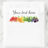 Sticker Rectangulaire Fruits multicolores dans une rangée (Sac)