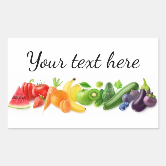 Sticker Rectangulaire Fruits multicolores dans une rangée (Devant)