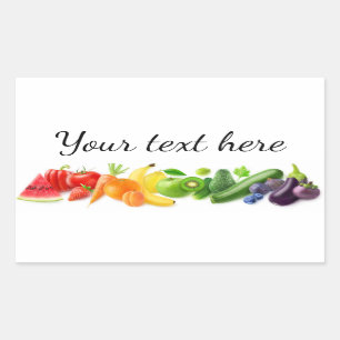 Sticker Rectangulaire Fruits multicolores dans une rangée