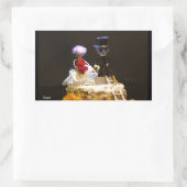 Sticker Rectangulaire Fubby bruidspaartje op taart. (Sac)