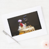 Sticker Rectangulaire Fubby bruidspaartje op taart. (Enveloppe)