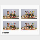 Sticker Rectangulaire Fubby's de la fête, félicitations ! (Feuille)