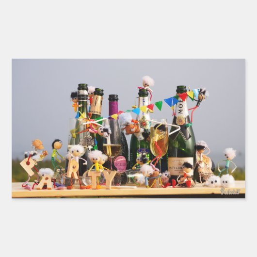 Sticker Rectangulaire Fubby's de la fête, félicitations ! (Devant)