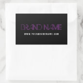 Sticker Rectangulaire Fuchsia Black Modern Grunge Nom de la marque (Sac)