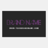 Sticker Rectangulaire Fuchsia Black Modern Grunge Nom de la marque (Devant)