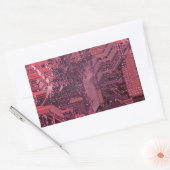 Sticker Rectangulaire Fuchsia Cyber Circuit Board Tech Art Electronique (Enveloppe)