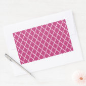 Sticker Rectangulaire Fuchsia Magenta Et White Marocain Trellis Motif (Enveloppe)