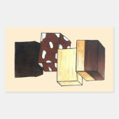 Sticker Rectangulaire Fudge Stack Confection Confection Sucres de confis (Devant)