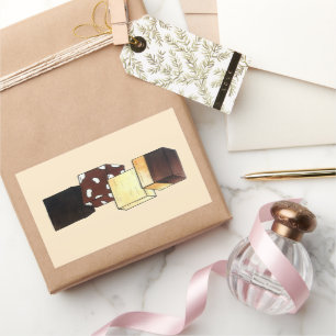 Sticker Rectangulaire Fudge Stack Confection Confection Sucres de confis