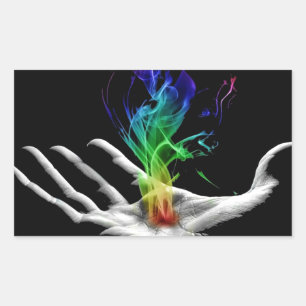 Sticker Rectangulaire Fumée arc-en-ciel