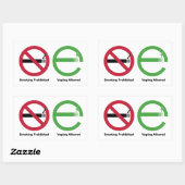 Sticker Rectangulaire Fumer interdit. Vapage autorisé (Feuille)