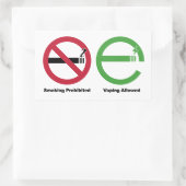 Sticker Rectangulaire Fumer interdit. Vapage autorisé (Sac)