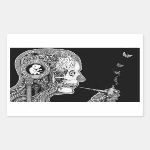 Sticker Rectangulaire fumez l'autocollant parti de jour