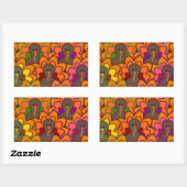 Sticker Rectangulaire Fun Colorful Thanksgiving (Feuille)